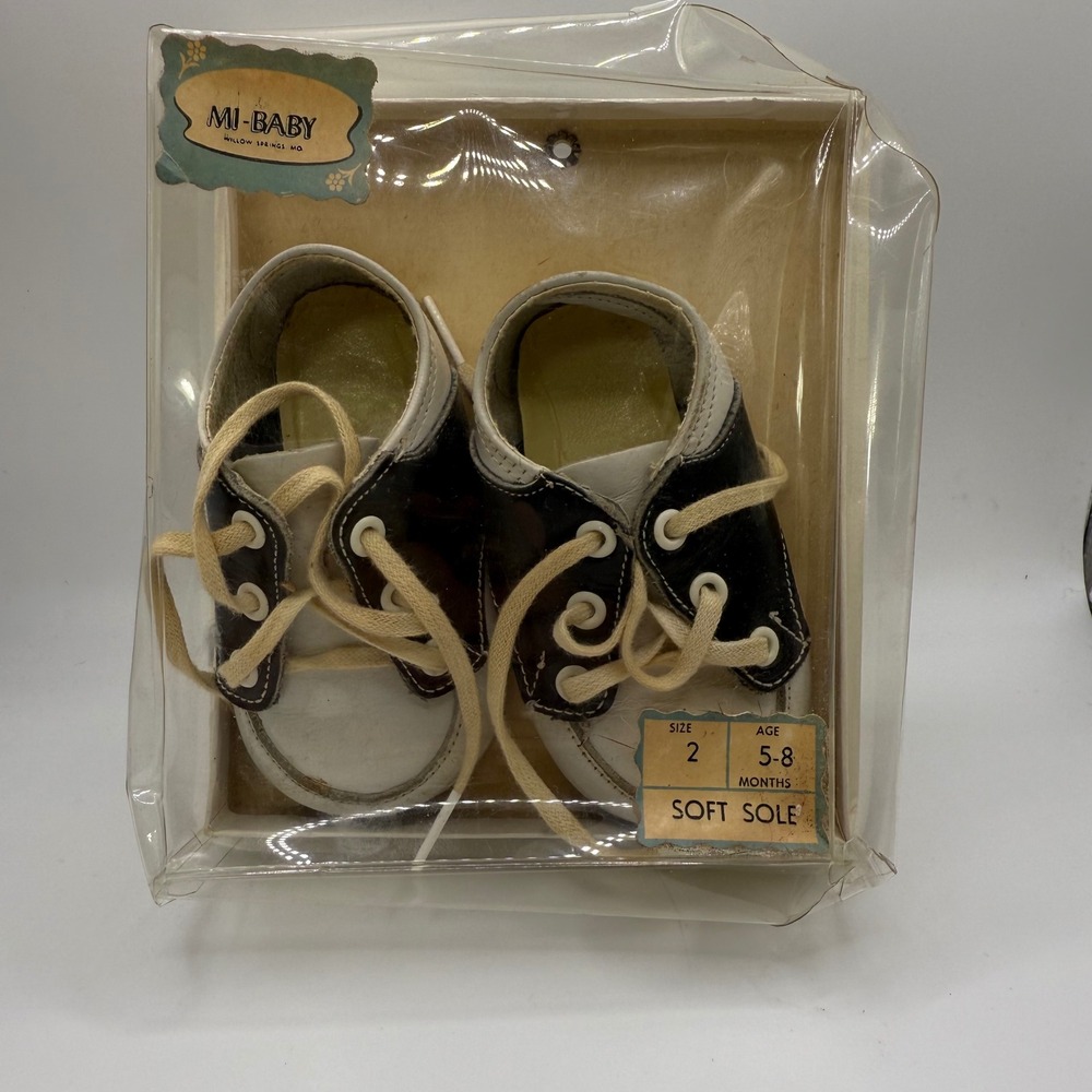 Mi-Baby Vintage Saddle‎ Shoes Soft Sole Leather Baby Shoes Size 2 NEW *READ
